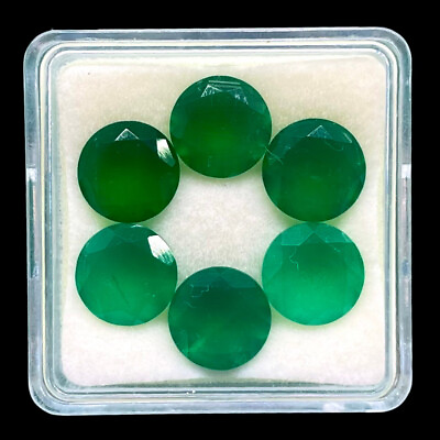 #ad 6 Pcs Natural Green Onyx 10mm Round Cut Loose Untreated Gemstones Wholesale Lot $16.00