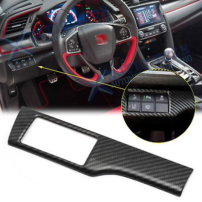 #ad Carbon Fiber Style Headlight Switch Button Cover Trim For Honda Civic 2016 2021 $15.99