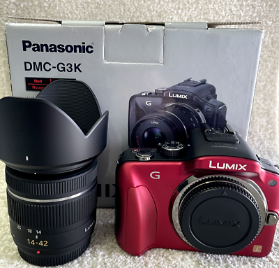 #ad Panasonic LUMIX DMC G3K 16.0MP Digital Camera Red Kit w ASPH 14 42mm Lens $399.99