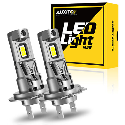#ad 2X AUXITO H7 LED Headlight Bulb Kit High Low Beam 6500K Super White 22000LM EOA $27.54