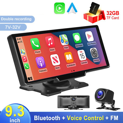 9.3 inch Touch Screen 2K Car Portable Wireless Apple CarPlay Android Auto Radio $118.99