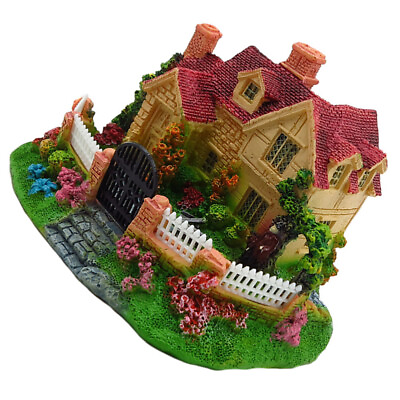 #ad Decorative Villa Model Fish Decorations for Tank House Landscape Supplies $18.75