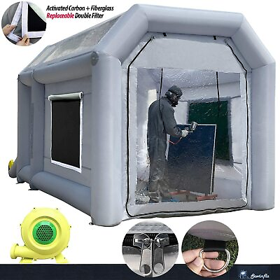 #ad 13X8.2X8.2 Ft Inflatable Paint Booth Portable Parts Spray Tent with 750W Blower $549.99