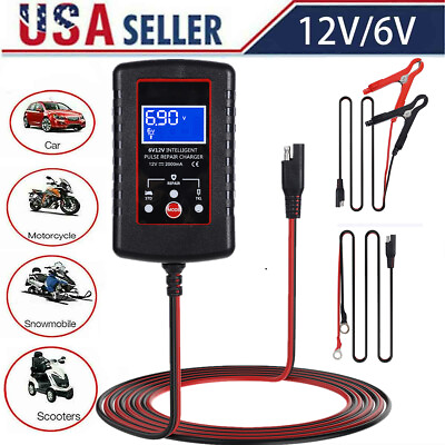 Automatic Battery Charger Maintainer Motorcycle Trickle Float 6V 12V Portable US $18.41