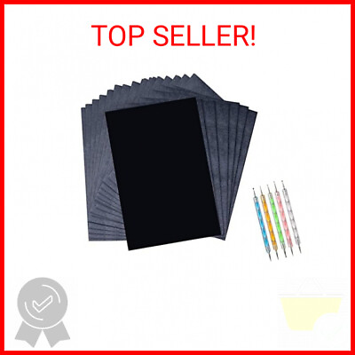 #ad 50 Sheets Carbon Paper Black Graphite Paper Transfer Tracing Paper and 5 Pieces $7.50