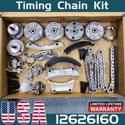 COMPLETE KIT TIMING CHAIN 4VVT CAM PHASER INTamp; EXH for 3.0 3.6L EQUINOX CTS SRX $378.93