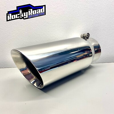 #ad Diesel Exhaust Tip 4” Inlet 5” Outlet 12quot; Long Stainless Steel Bolt On SpeedFX $40.49