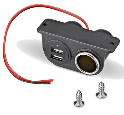 12V Car Cigarette Lighter Socket Splitter Dual USB Charger Power Adapter Outlet $5.95