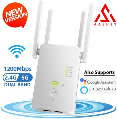 #ad Wifi Range Internet Extender 1200Mbps 5G Wireless Repeater Signal Booster Router $22.89