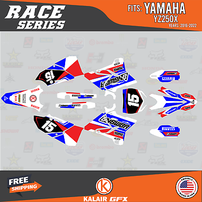 #ad Graphics Kit for Yamaha YZ250X 2016 2022 Race Red Blue $79.99