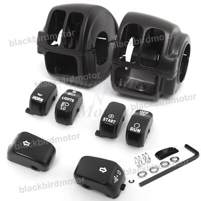 For Harley Sportster Dyna Softail Black Switch Housing CoverSwitch Cap Buttons $39.42