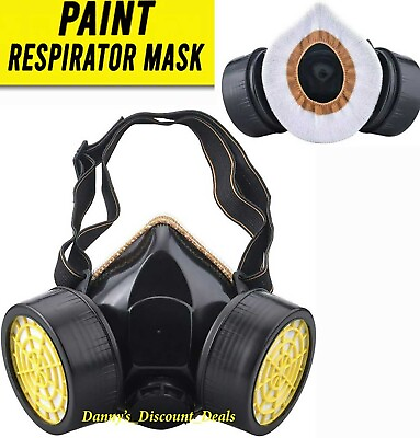 #ad Half Face Cover Respirator Gas Mask Safety Filter for Painting Spray Facepiece $9.99