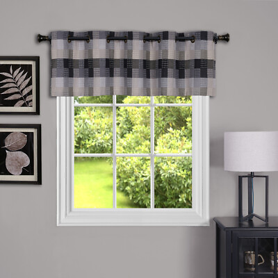 #ad Plaid Window Kitchen Curtain Privacy Sheer Valance $17.99