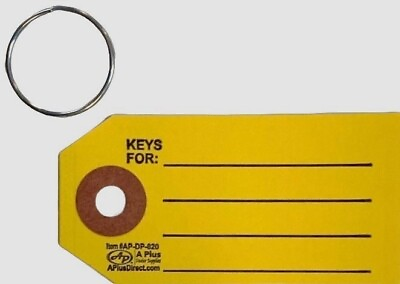 #ad #ad Reinforced Yellow Paper Key Tag w Key Rings P4 $87.00