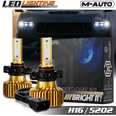 #ad 2X H16 6500K Headlight LED Bulb High Low Beam Fog Lamp Daytime Running Light DRL $35.99