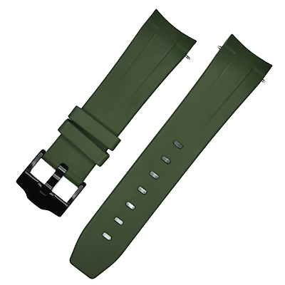 #ad 22MM Green FKM Rubber Strap for Seiko SKX SRPD 5KX with Black Hardware $44.99