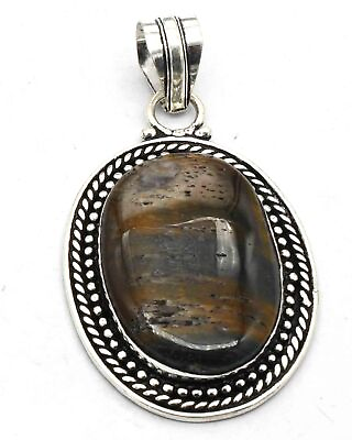 #ad Brown Tiger Eye Gemstone Ethnic Handmade Pendant Jewelry 1quot; P 219 $3.99