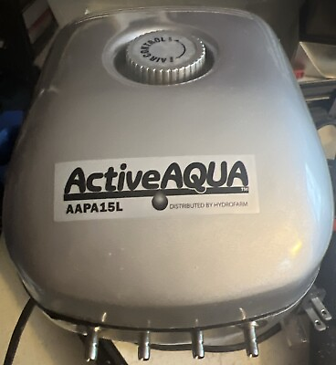 #ad Lot Of 3 Hydrofarm AAPA15L Active Aqua 4 Outlets 6W 15 L Min Air Pump Silver $100.00