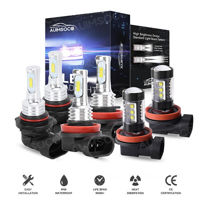 #ad For Toyota Camry 2007 2014 LED Headlight Fog Light Bulbs Kit QG 6x Car Led Light $34.99