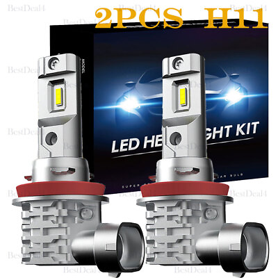 #ad 2PCS H11 H8 H9 6500K LED Headlight Kit High Low Beam Bulb Super Bright White $14.49