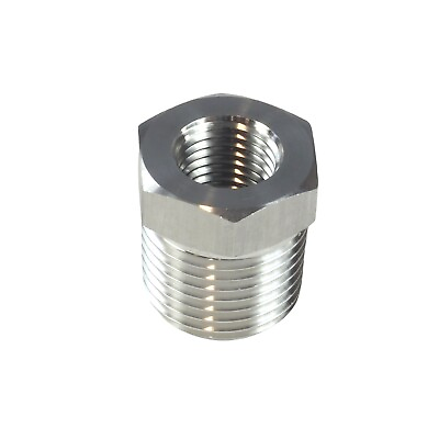#ad #ad 3 8quot; Male NPT to 1 4quot; Female NPT Hex Reducing Bushing Stainless Steel 304 $10.99