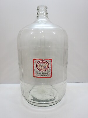 #ad 5 GALLON CLEAR 1963 MEXICO LIBERTY CARBOY GLASS WATER BOTTLE NAUTICAL BTL 852B $74.99