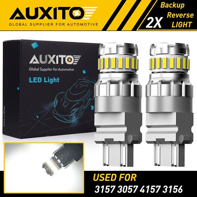 #ad AUXITO 3157 3156 LED Reverse Backup Light Bulbs 6500K White Super Bright 2F EA $11.59