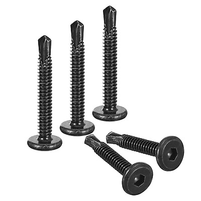 #ad 100pcs Hex Socket Self Tapping Screws #10 x 1 1 2quot; Stainless Steel Flat Head $24.81