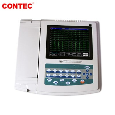 #ad CONTEC Electrocardiograph ECG1200G Digital 12 channel lead EKGPC Sync software $699.00