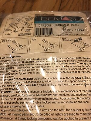 Beman carbon launcer rest 3D right hand. Shipping In 24 Hours. $19.99