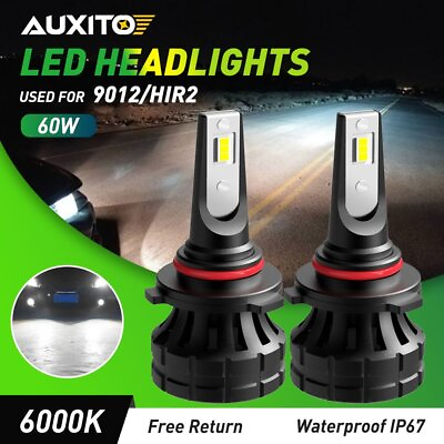 #ad AUXITO 9012 HIR2 LED Headlight Hi Lo Beam Conversion 6000K White High Power EAH $23.59