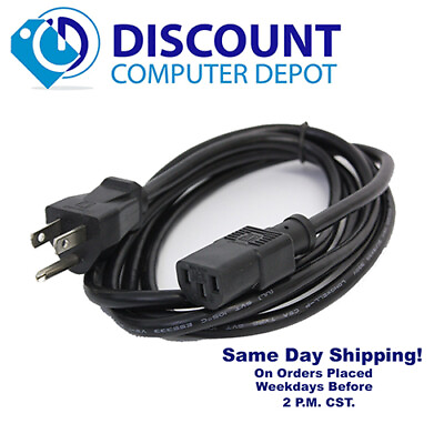 #ad Power Cord Cable 3 Prong Universal Standard 5ft PC Computer HDTV Monitor $2.19