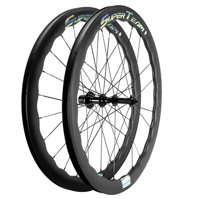 #ad UCI Approved 700C 50mm Tubeless Clincher Carbon Wheelset Road Bike Carbon Wheels $420.85