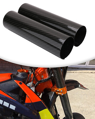 #ad 2 PCS Motorcycle Carbon Fiber Fork Wrap Boots Cover For Most Dirt Bike 248mm $26.90