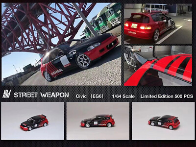#ad Street Weapon 1:64 Model Car Honda Civic 5 EG6 Alloy Die Cast Vehicle Advan Ver $30.50