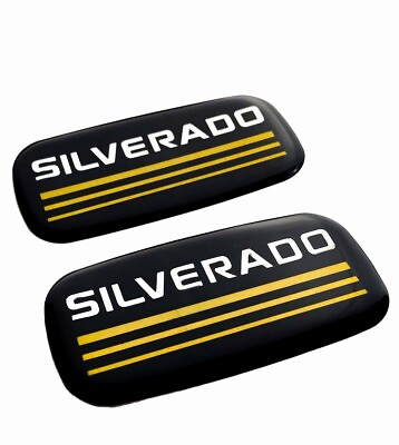 #ad 2X Fits 99 07 Silverado Side Roof Pillar Cab Emblem Badge Nameplate Yellow $13.99
