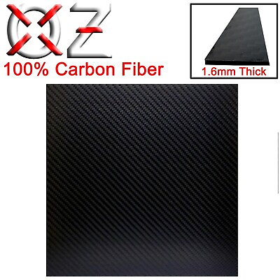 #ad 9.5quot; Premium Real Carbon Fiber Panel Plate with Twill Weave Pattern 1.6MM Thick $29.99