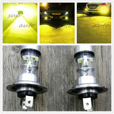 #ad Super Bright Premium H7 3000k yellow 55W LED Fog Light Conversion Bulbs Kit $14.99