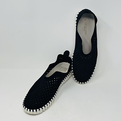 #ad Ilse Jacobsen Hornbaek Womens Slip On Flats Tulip Black Size 9 40 Comfort C $71.20