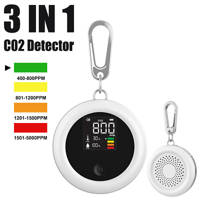 #ad 3In1 Portable CO2 Detector Air Quality Monitor Carbon Dioxide Meter 400 5000PPM $27.99