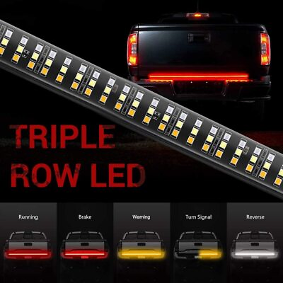 #ad Triple Row 60 Inch LED Tailgate Light Bar 4 Pin for Pickup Trailer SUV RV Jeep $35.99