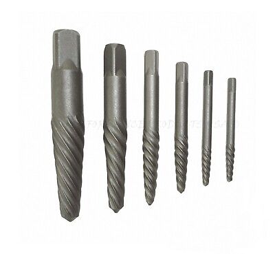 #ad 6 pc BROKEN BOLT SCREW REMOVER EXTRACTOR KIT EZ EASY OUTS STUD REVERSE THREAD $14.99