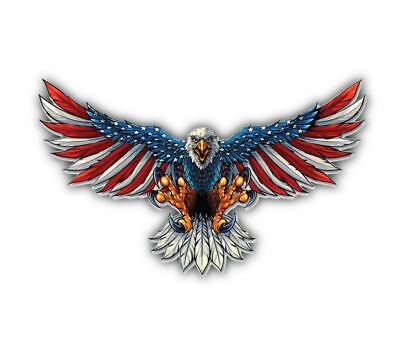 #ad AMERICAN FLAG BALD EAGLE USA MADE DECAL STICKER 3M TRUCK VEHICLE WINDOW WALL CAR $8.49