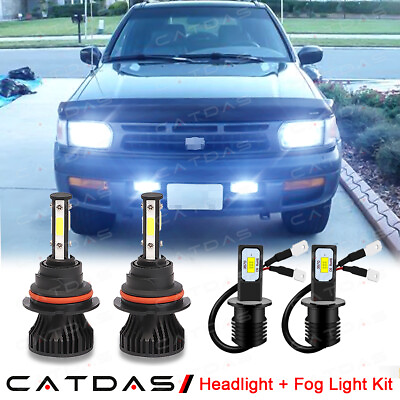 #ad For Nissan Pathfinder 1995 1998 6000K LED Headlight Fog Lights Bulbs Combo 4pc $30.99
