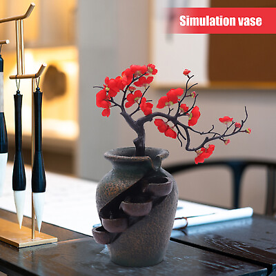 #ad Indoor FengShui Flower Vase Waterfall Fountain Water Fountain Tabletop Decor NEW $36.10