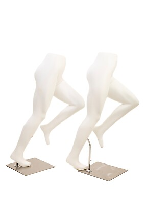 #ad Lot of 2 pc White Color Running Female Sport Mannequin Half Body Legs 3#x27;9quot; $99.00