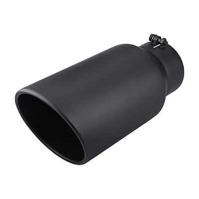 #ad Black Stainless Steel 5quot; Inlet 7quot; Outlet 15quot; Long Bolt On Exhaust Tip $53.00