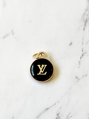 #ad Louis Vuitton LV Circle Black Round Button Zipperpull LV Double sided $14.00