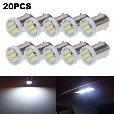#ad 20pcs BA9S T4W 3 SMD 7020 LED White Lights Car Auto Backup Reserve Lamps Bulbs $9.52