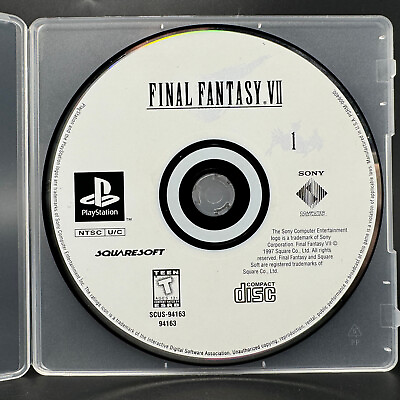 #ad Final Fantasy VII Sony PlayStation 1 PS1 *BLACK LABEL DISC 1 ONLY TESTED* $17.99
